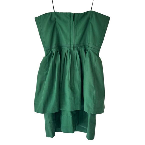 J.Crew Peplum Mini Dress Womens 4 Green Corset Sweetheart Neckline Spring Party - Picture 6 of 10